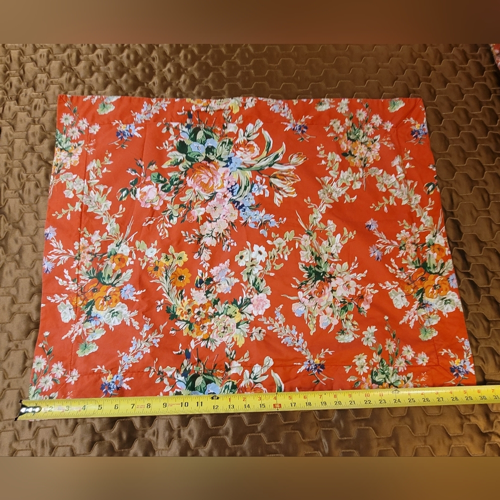 RALPH LAUREN Belle Harbor Red Floral Cotton Comforter Full/Queen & 2 Pillow Case - Picture 6 of 11